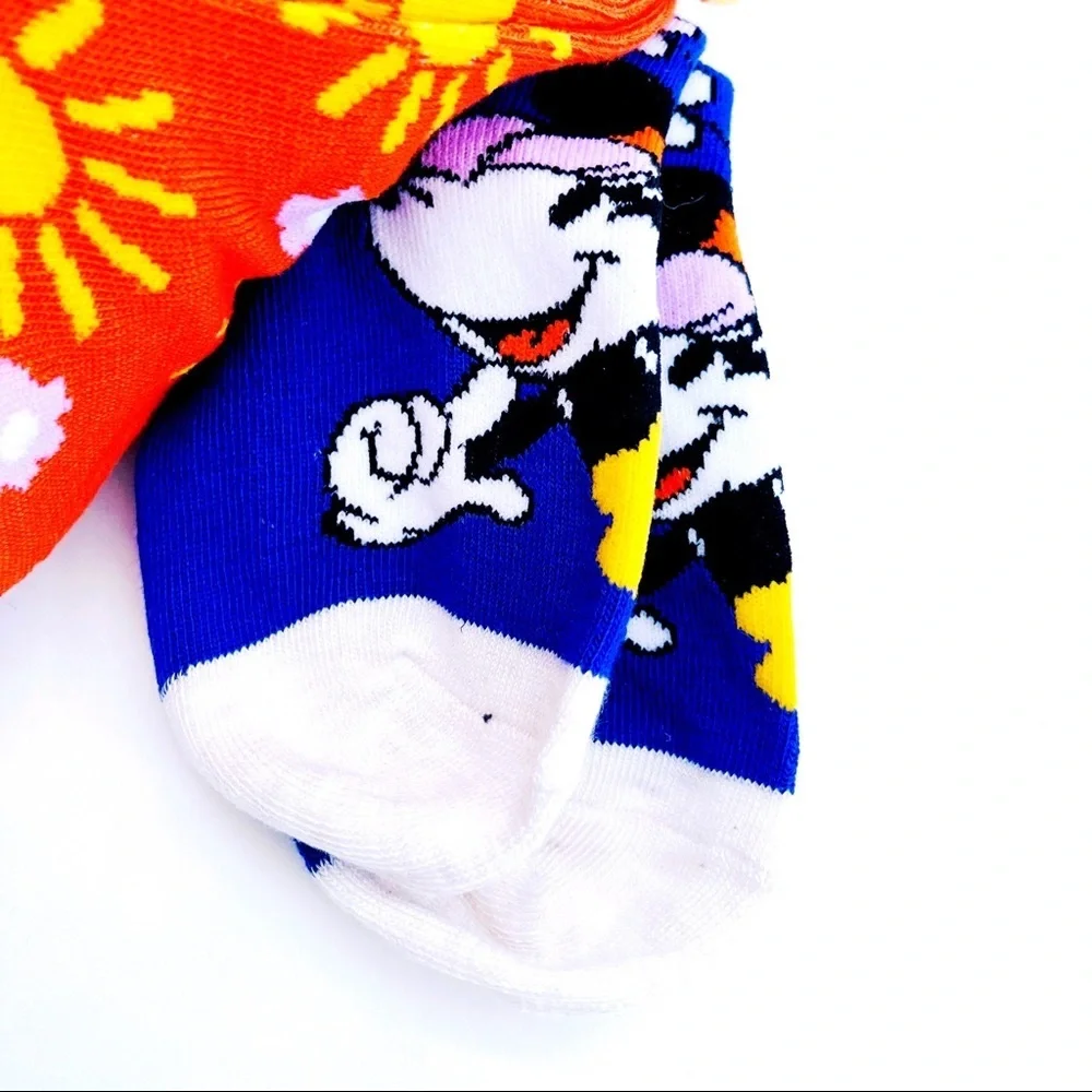 Disney Minnie Mouse Womens No Show Socks Flowers Sun Floral Colorful Fun Gift